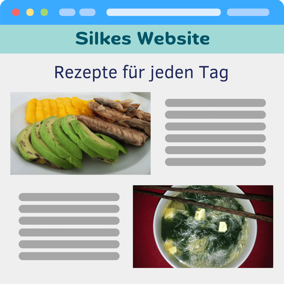 Website mit schlechten Food Fotos