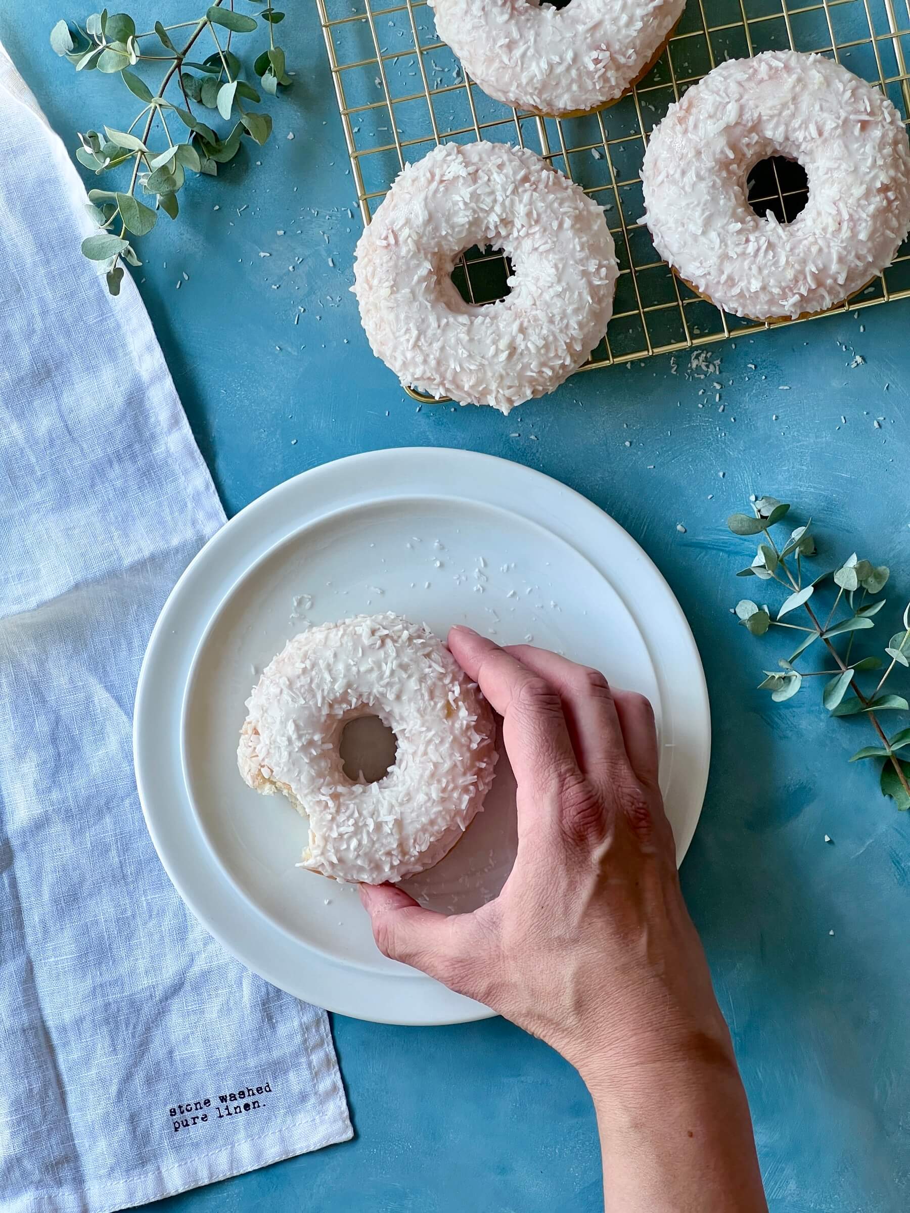 Donut Foto mit dem Handy fotografiert und einfachem Styling